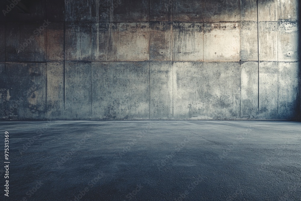 Exposed Concrete Wall with Asphalt Floor Background Dark Empty Industrial Garage, ai Exposed Concrete Wall with Asphalt Floor Background Dark Empty Industrial Garage, ai