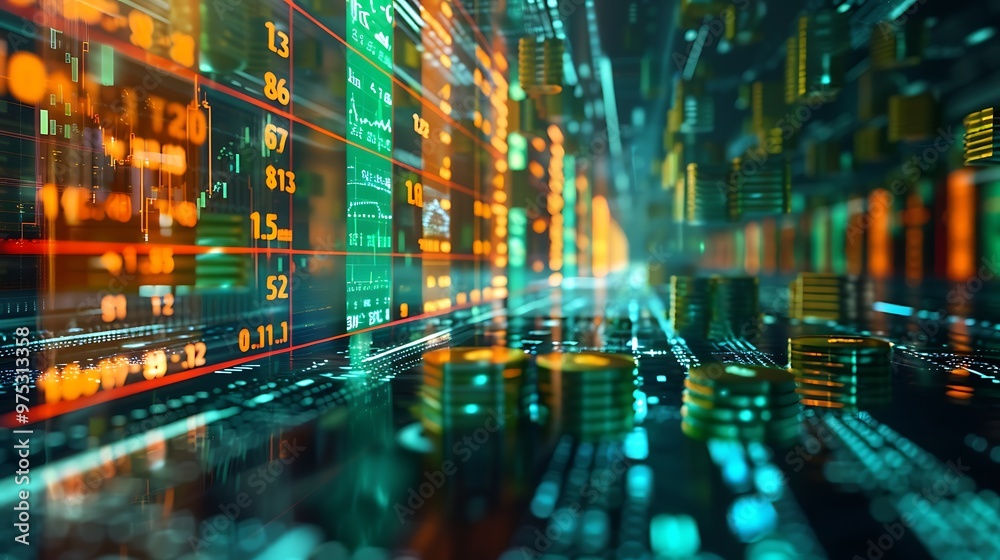 Obraz premium Abstract Digital Stock Market Data Visualization
