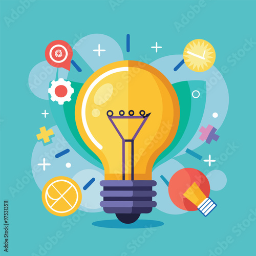 A lightbulb for ideas and innovation Sharing Ideas Line Style Icon Design