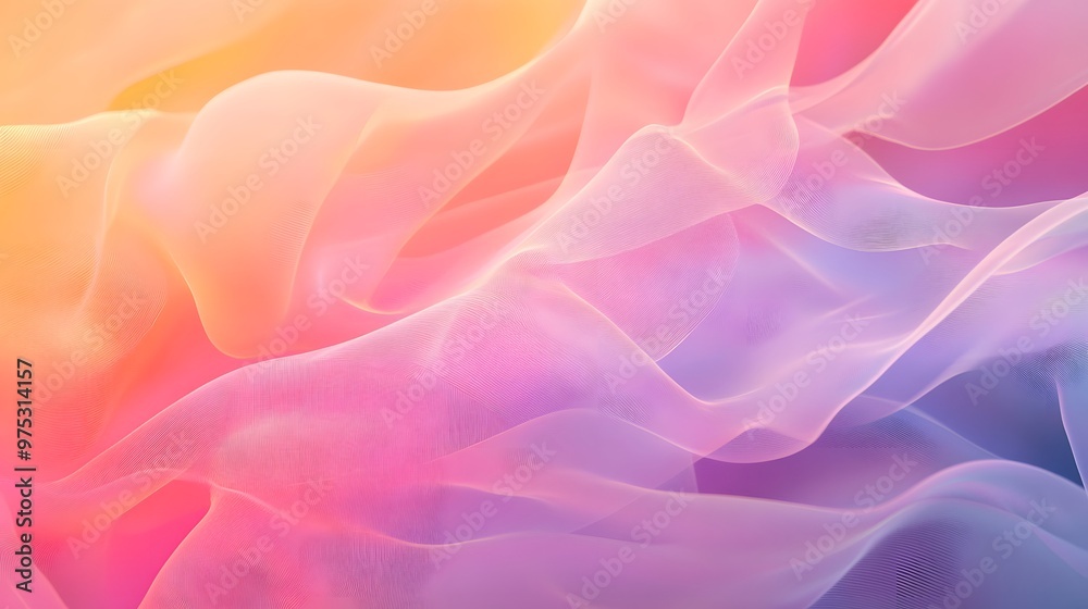 Obraz premium Soft gradient backdrop with faint tech elements creating a serene atmosphere