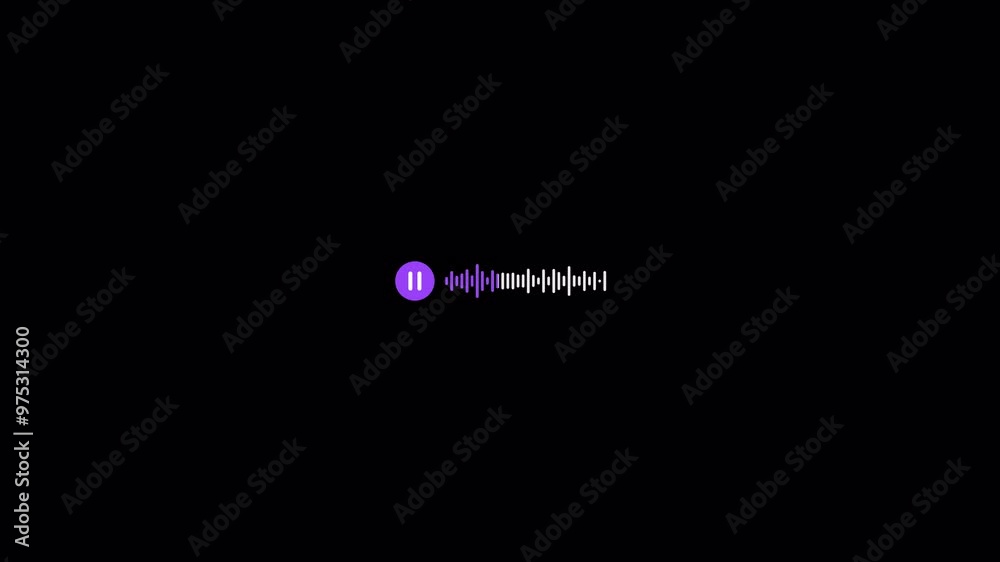 Audio voice message animation with alpha channel, Playing record voice message animation, Voice message, Speech waves animation Audio voice message animation with alpha channel, Playing record voice message animation, Voice message, Speech waves animation