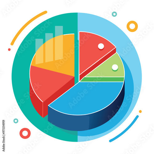 A pie chart for analytics, Statistics Data and Analytics Software