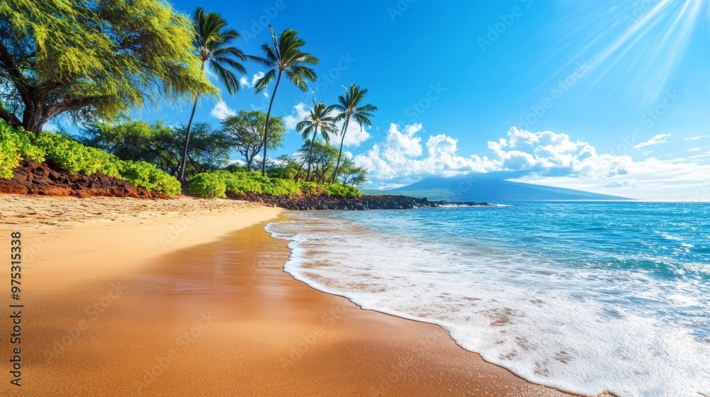 Po-olenalena beach park on the island of maui on a bright sunny day in hawaii usa- maui hawaii united states of america Po-olenalena beach park on the island of maui on a bright sunny day in hawaii usa- maui hawaii united states of america