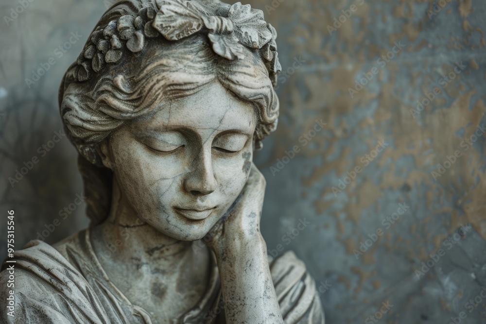A skilled stone sculptor carefully carves a serene figure from marble in a workshop during the late afternoon A skilled stone sculptor carefully carves a serene figure from marble in a workshop during the late afternoon