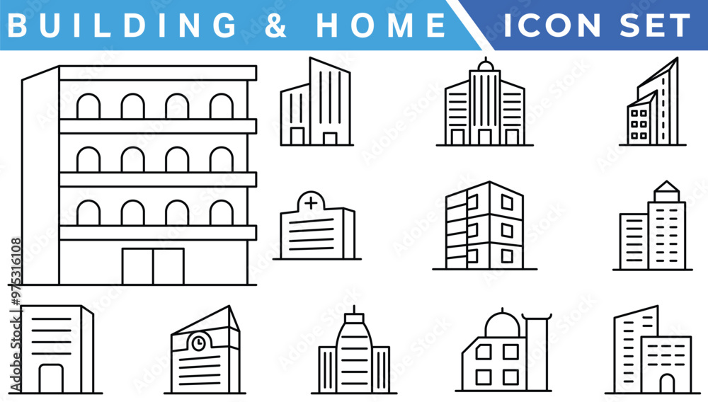 Building icon vector set. apartment illustration sign collection. skyscraper symbol. architecture logo. Building icon vector set. apartment illustration sign collection. skyscraper symbol. architecture logo.