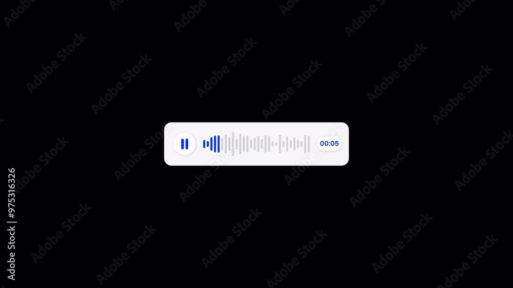 Audio voice message animation with alpha channel, Playing record voice message animation, Voice message, Speech waves animation Audio voice message animation with alpha channel, Playing record voice message animation, Voice message, Speech waves animation