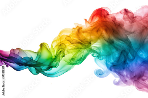 colorful smoke on white