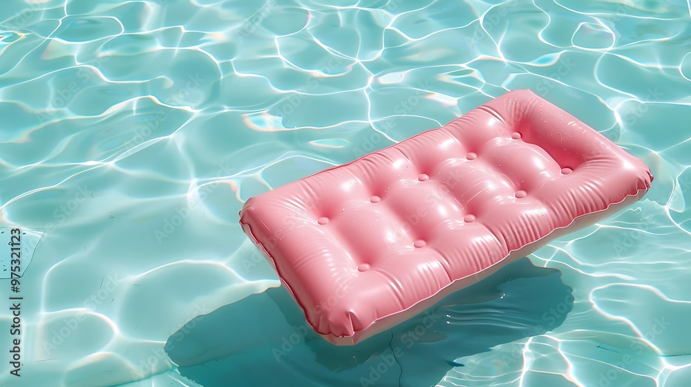 pink air mattress in the pool clear turquoise blue water pink air mattress in the pool clear turquoise blue water