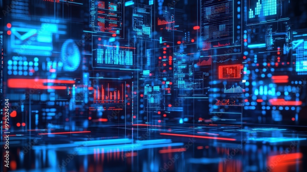 Naklejka premium Digital Data Stream.