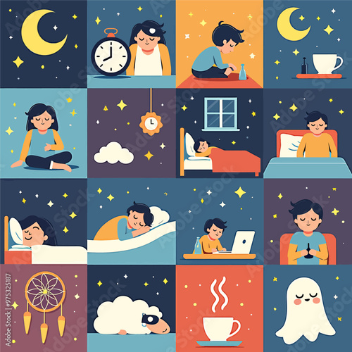 Nighttime Activities Illustration  
