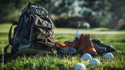 Professional golf gear outdoor at the golf course photo