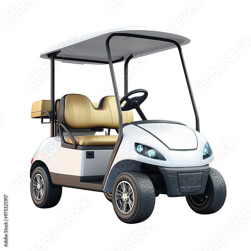 White Golf Cart