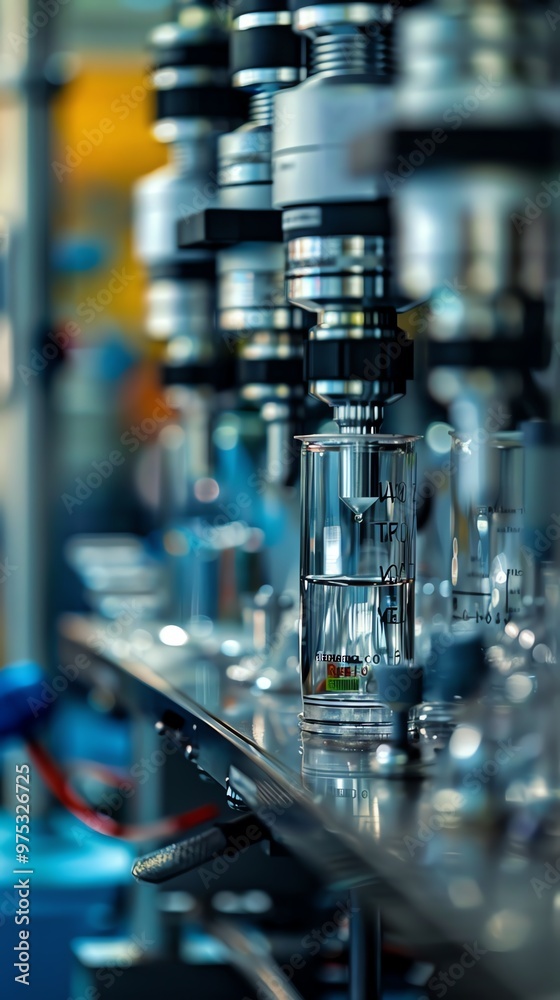 Closeup of a chromatography setup in a lab, intricate details, macro shot Closeup of a chromatography setup in a lab, intricate details, macro shot