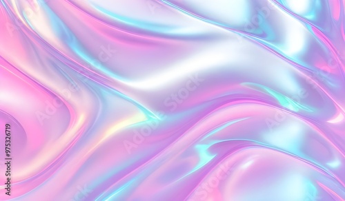 Holographic neon waves colorful pastel abstract background