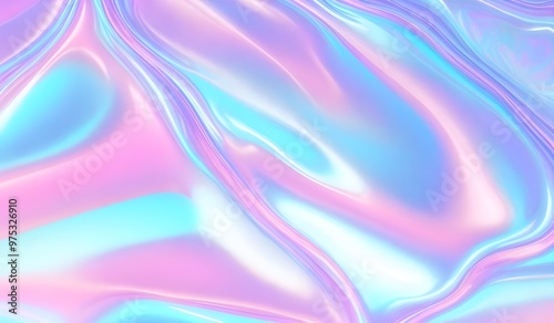 Wallpaper Mural Holographic neon waves colorful pastel abstract background Torontodigital.ca