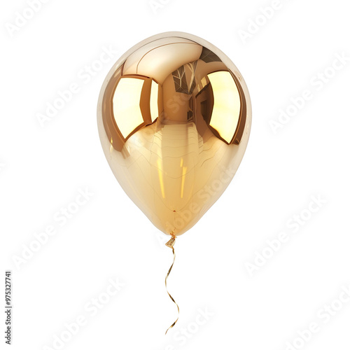 Golden Balloon on a Black Background