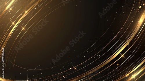 Black gold abstract background design, line style elements, illustrations, wallpapers, posters
