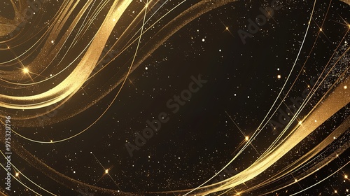 Black gold abstract background design, line style elements, illustrations, wallpapers, posters
