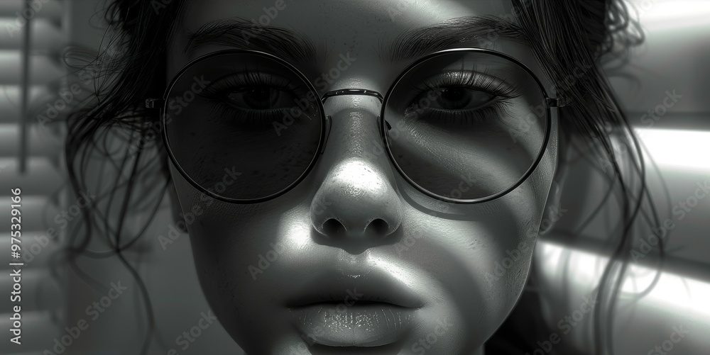 Dramatic Black and White Fashion Portrait of a Woman character face closeup portrait makeup model Dramatic Black and White Fashion Portrait of a Woman character face closeup portrait makeup model