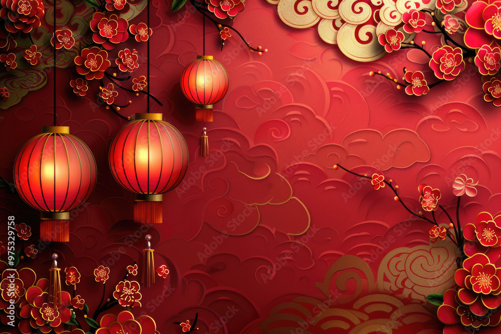 Chinese New Year Illustration Background Chinese New Year Illustration Background