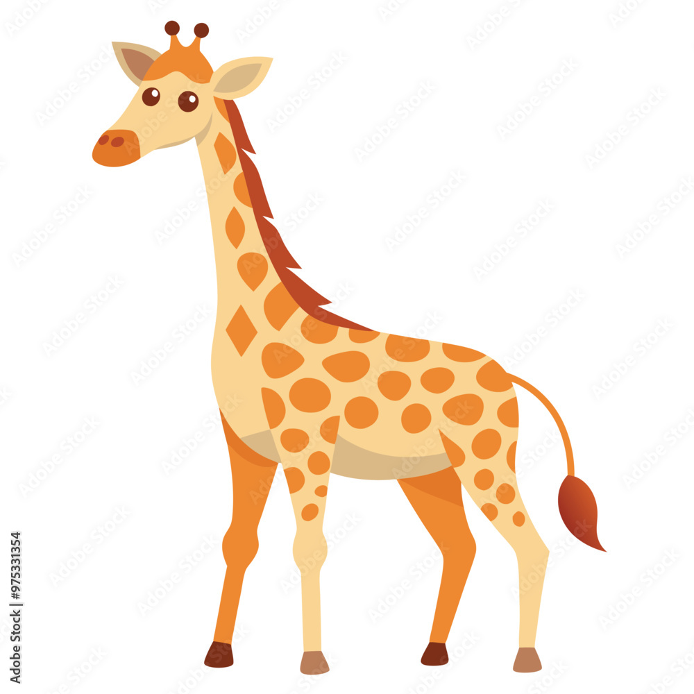 Fototapeta premium Print Handsome Giraffe Clipart Vector Featuring Stylish and Elegant Animal Design Perfect for Creative Projects