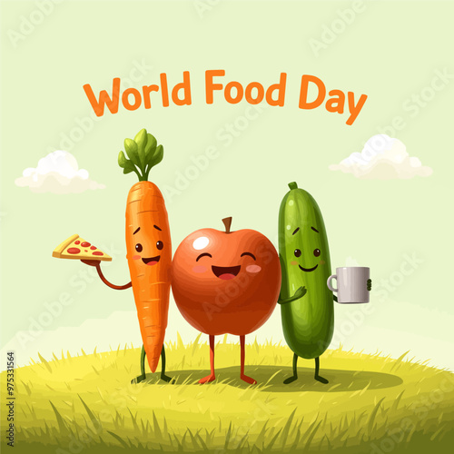 Carrot, Apple and Cucumber Friends on World Food Day 
