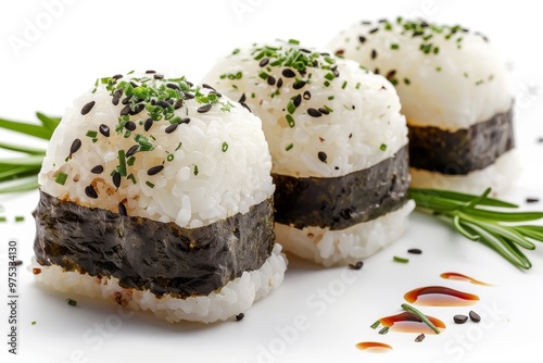 Japanese yaki onigiri with soy sauce photo