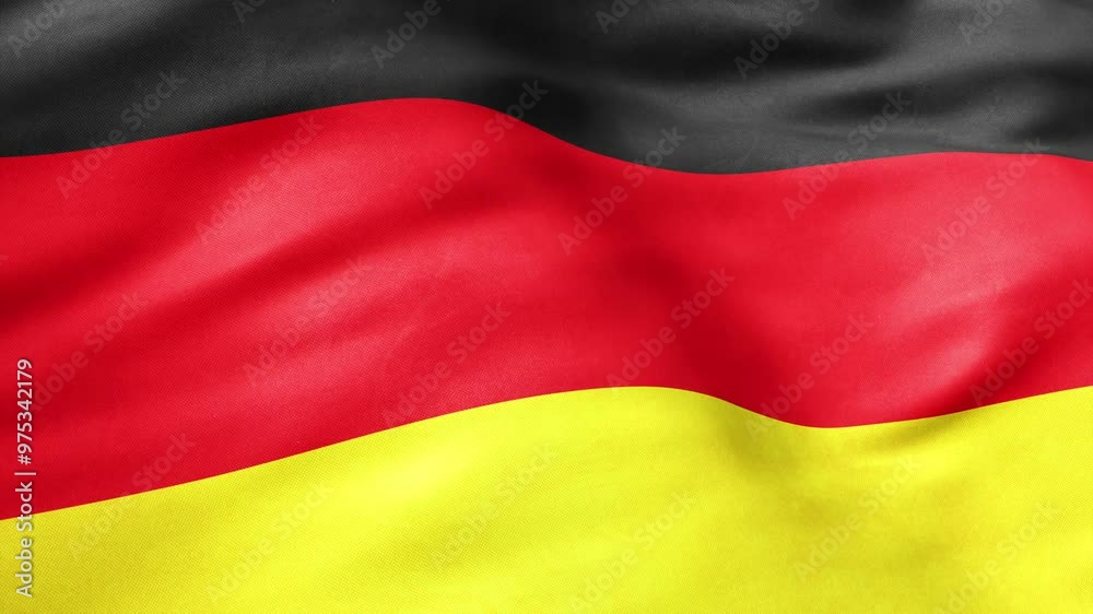 Flag of Germany Animation Stock Video - German Flag Waving in Loop and Fabric Textured - 4K Flag of Germany Animation Stock Video - German Flag Waving in Loop and Fabric Textured - 4K
