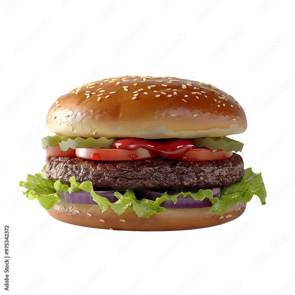 Juicy Cheeseburger with Sesame Seed Bun