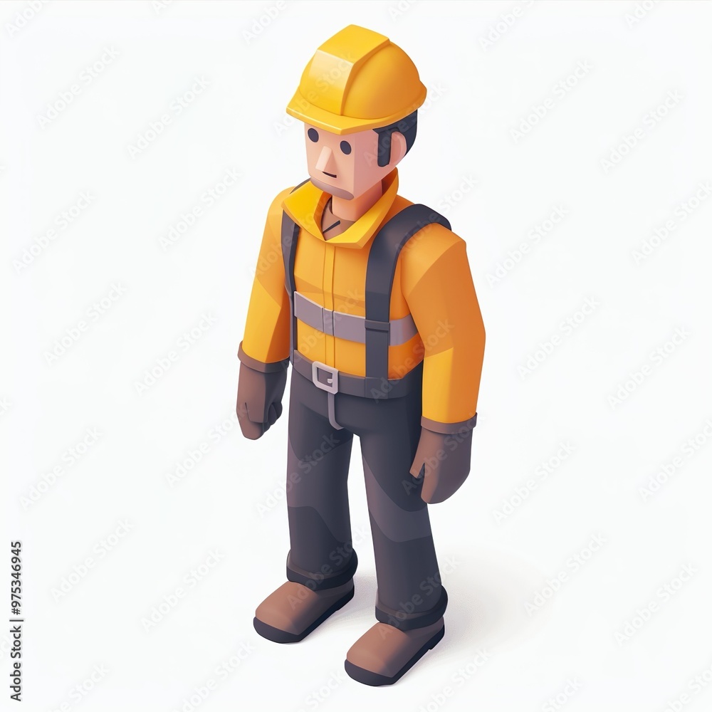 Engineer, 3D Rendering, isometric isolated on a white background Engineer, 3D Rendering, isometric isolated on a white background