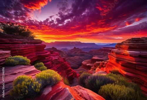 stunning vivid perspective piled stone formations showcasing unique shapes textures captivating natural landscape, boulders, cliffs, colorful, contrast photo