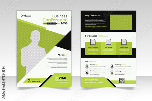 Modern conference flyer template and 2 page conference flyer template