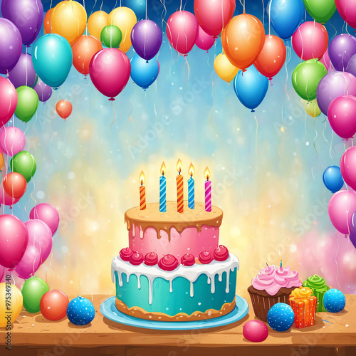 Birthday or anniversary celebration background 