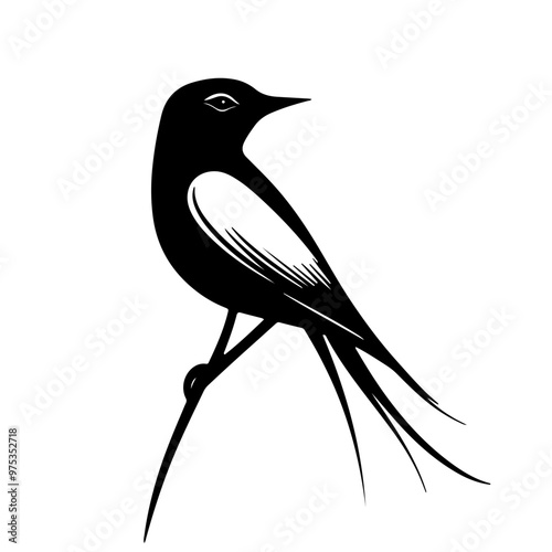 bird on a branch vector illustration