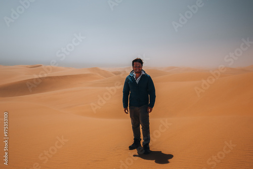 person in desert photo