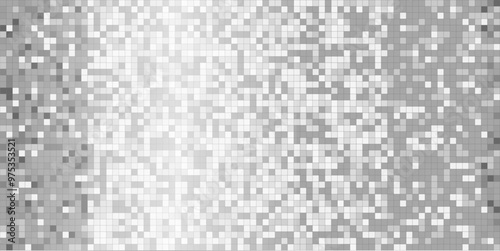 Disco ball silver gray mosaic pattern, shiny background. Metallic sequin foil or mirror backdrop. Abstract halftone wallpaper.