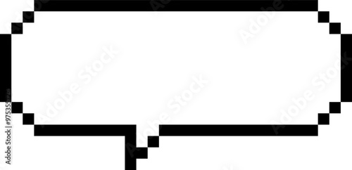 Simple line drawing of a pixel speech bubble