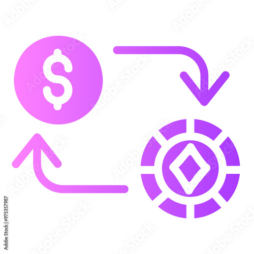 casino chip Gradient icon