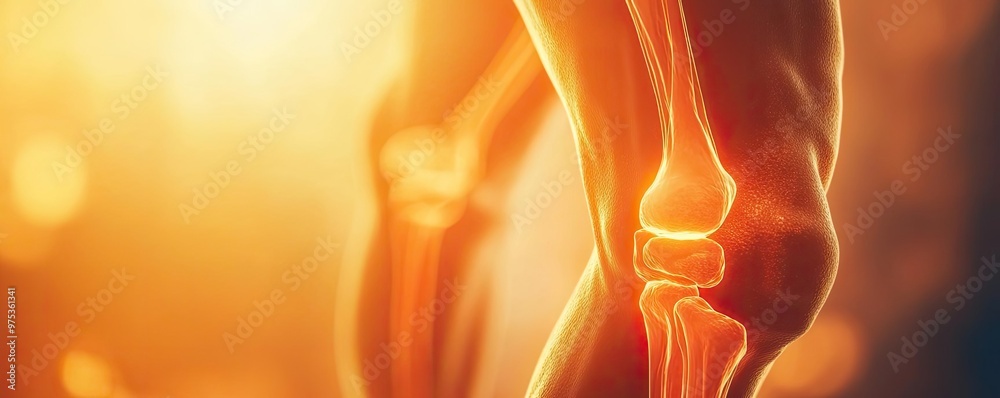 A close-up illustration of a knee joint highlighting anatomy, with soft lighting creating a warm, anatomical atmosphere. A close-up illustration of a knee joint highlighting anatomy, with soft lighting creating a warm, anatomical atmosphere.