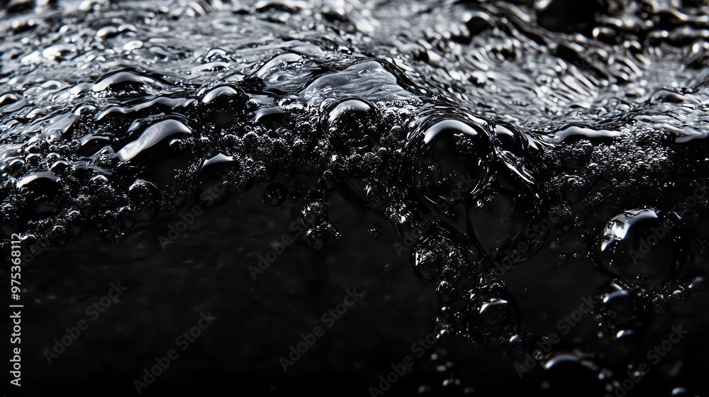 A close-up of rippling black water with bubbles, creating a dramatic and textured visual effect, perfect for artistic and commercial use. A close-up of rippling black water with bubbles, creating a dramatic and textured visual effect, perfect for artistic and commercial use.