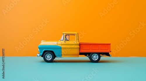 toy car the truck isolated on colorful background