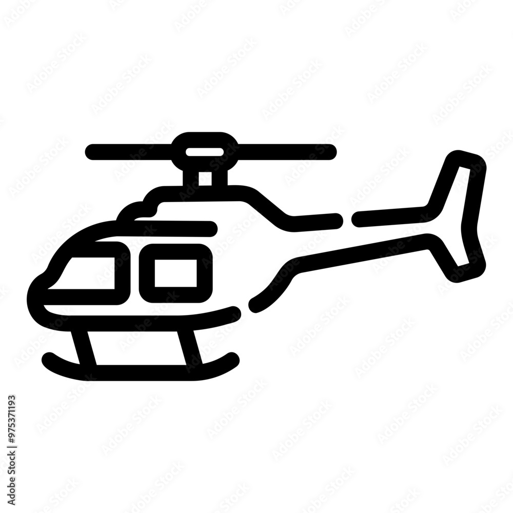 helicopter Line Icon helicopter Line Icon