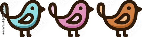 かわいい小鳥のアイコン（cute little bird icon）