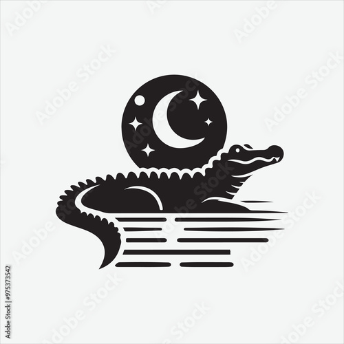 Alligator    vector design white illustrator