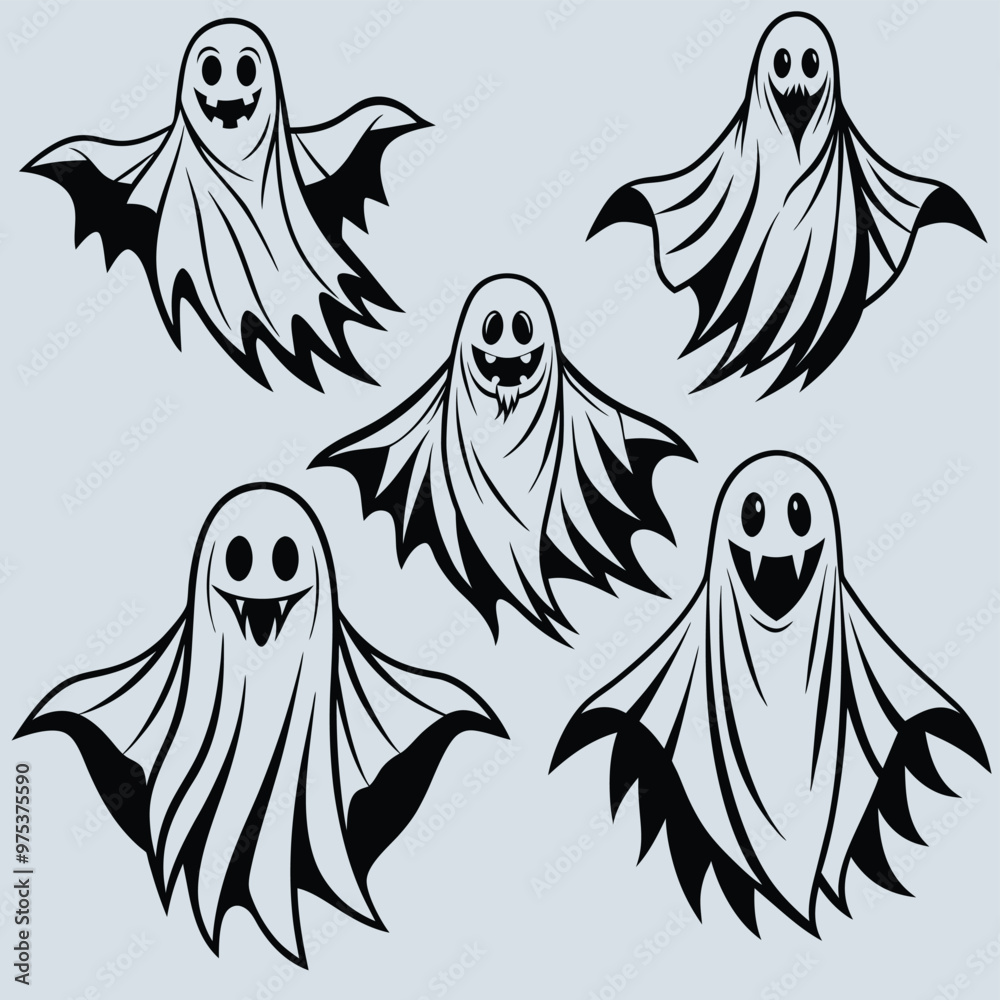 Halloween ghosts . Halloween ghost vector 