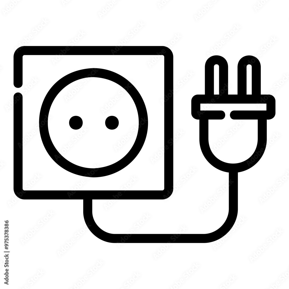 Fototapeta premium plug Line Icon