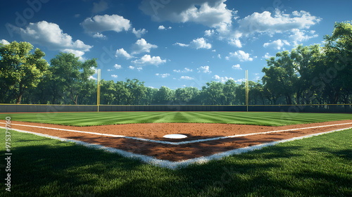 Baseball field at sunshrine, the middle of the field from the first person perspective