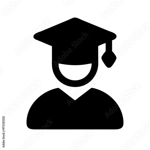 Black Graduation Hat Vector for University and School Branding