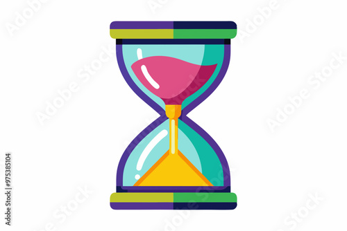 vector illustration of colorful glass with sand time counter