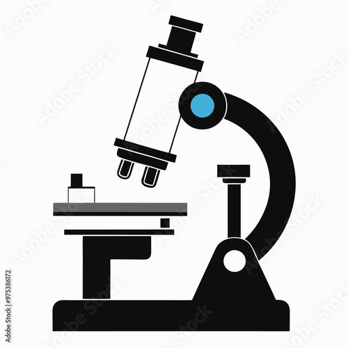 High-Quality Microscope Graphic for Medical and Research Branding"